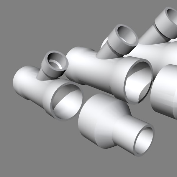pvc water pipes 3d model